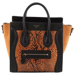 Celine Luggage Handbag Python and Leather Nano