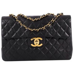 Chanel Vintage Classic Single Flap Bag Quilted Lambskin Maxi 