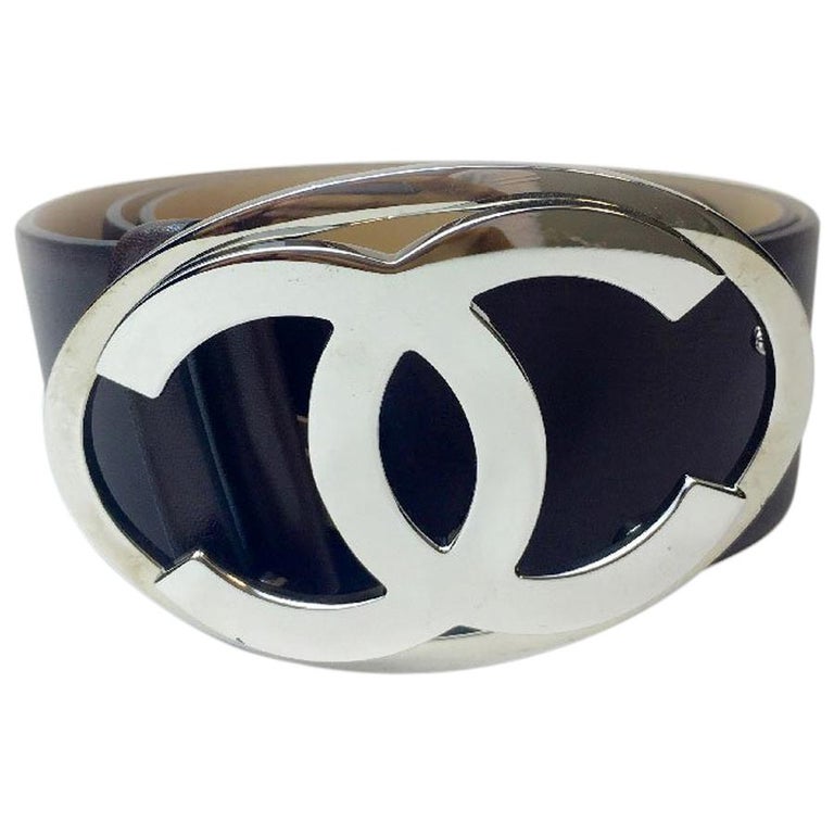 CHANEL Belt in Brown Leather Size 80/32 For Sale at 1stdibs