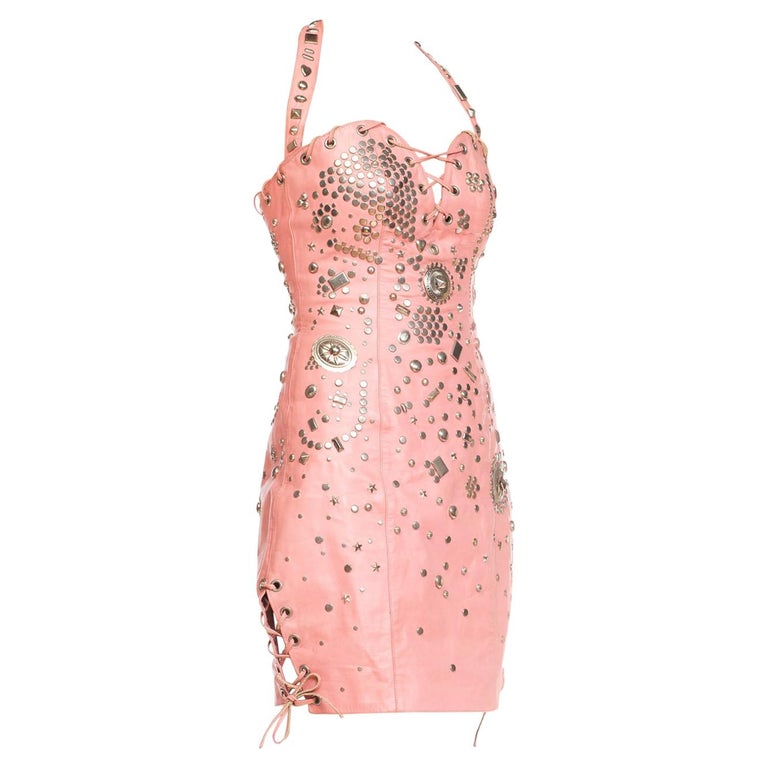 1980S Studded Pink Leather Rocker Chick Dress For Sale at 1stDibs | rocker chick clothing, 80s rocker chick, 70s rocker chick 1980S Studded Pink Leather Rocker Chick Dress For Sale at 1stDibs | rocker chick clothing, 80s rocker chick, 70s rocker chick