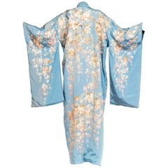 Antique Edwardian Floral Embroidered Japanese Kimono
