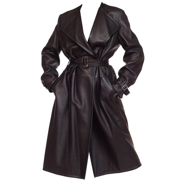 Margiela Hermes Luxe Minimalist Leather Trenchcoat at 1stDibs | hermes ...