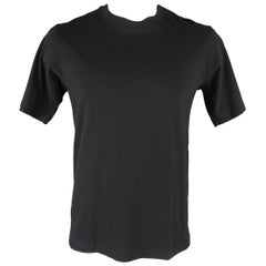 YOHJI YAMAMOTO Size L Black Cotton Crewneck Split Hem T-shirt Tee