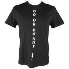 NEIL BARRETT Size L Black "DO OR DO NOT" Graphic T-shirt Tee