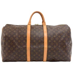 Louis Vuitton Keepall 55 Monogram Canvas Duffle Travel Bag