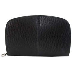 Louis Vuitton Black Epi Leather Demi lune Wallet w/ coin case