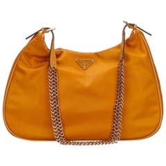 Prada Orange Nylon Shoulder Bag