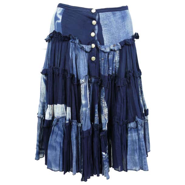 Jean Paul Gaultier Vintage Trompe L'oeil Ruffle Skirt For Sale at ...