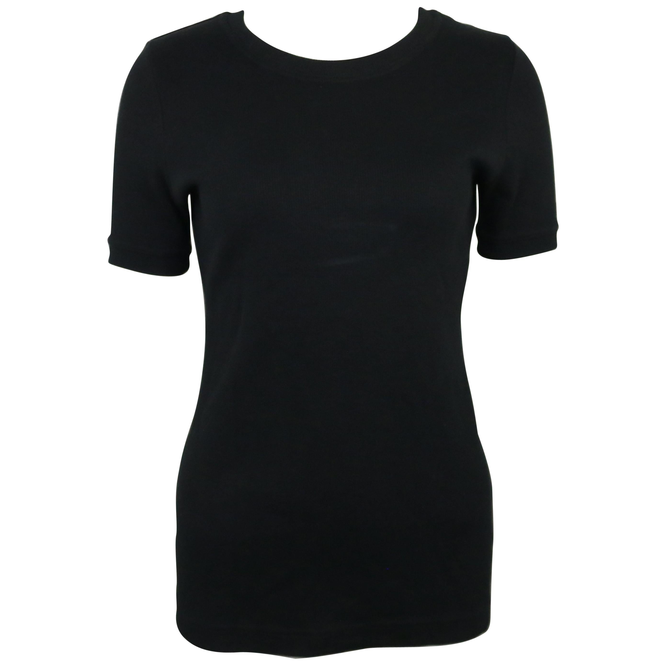 Tom Ford For Gucci Thick Cotton Black Short Sleeves Top  For Sale