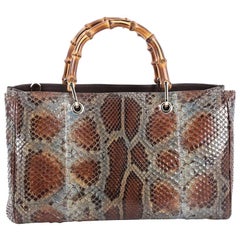 Gucci Bamboo Shopper Tote Python Medium