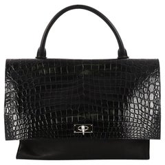 Givenchy Shark Convertible Satchel Crocodile Embossed Leather Medium