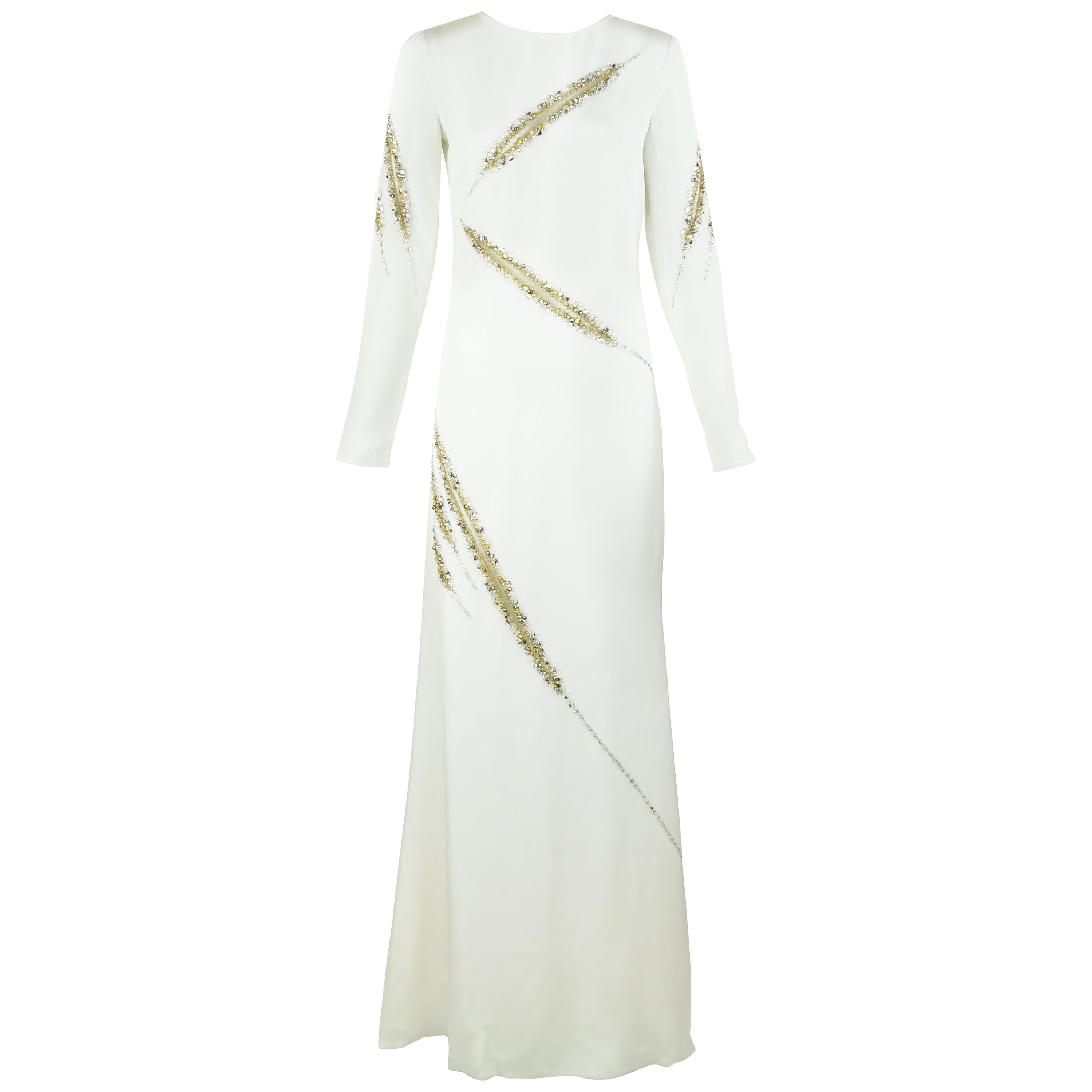 Pucci Long Sleeve Silk Gown with Beading - Size US 2 For Sale