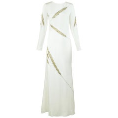 Pucci Long Sleeve Silk Gown with Beading - Size US 2