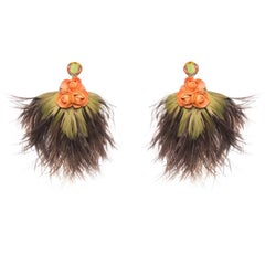 Cattleya Ostrich Feather Earring