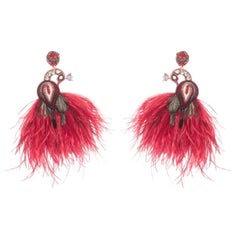 Corcovado-R Ostrich Feather Earring