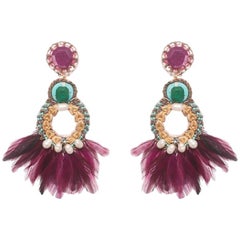 Paquetá Coque Feather and Mother-of-Pearl Earring