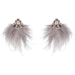 Niteroi-S Ostrich Feather and Mother-of-Pearl Earring Niteroi-S Ostrich Feather and Mother-of-Pearl Earring
