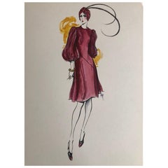 Vintage Cardinali Fashion 1970's Original Fashion Illustrations by Robert W. Richards