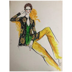 Cardinali Fashion 1970's Original Fashion Illustration by Robert W. Richards