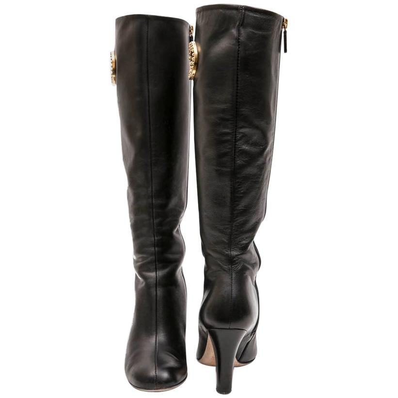 GUCCI Boots in Black Supple Lamb Leather Size 36.5FR For Sale