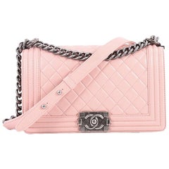 Chanel Boy Flap Bag Quilted Lambskin Old Medium