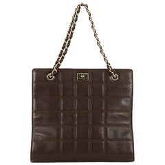 Chanel Chocolate Bar Tote Quilted Leather Medium