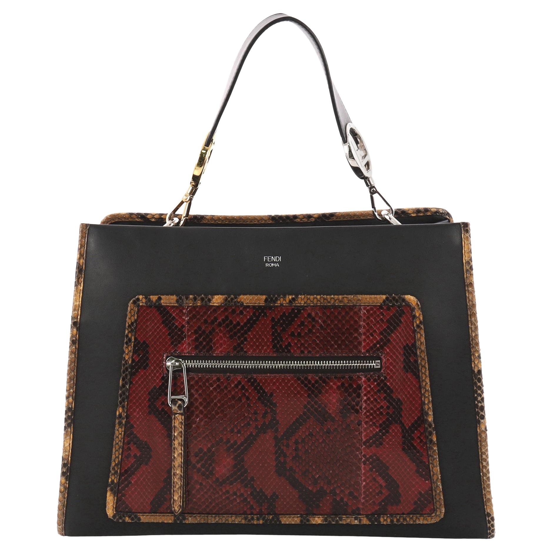 Fendi Runaway Handbag Leather and Python Medium