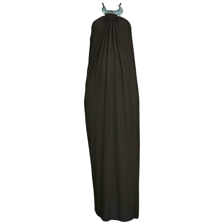 Vintage Jean Paul Gaultier SS 2000 Abalone Halter Wrap Gown For Sale at ...