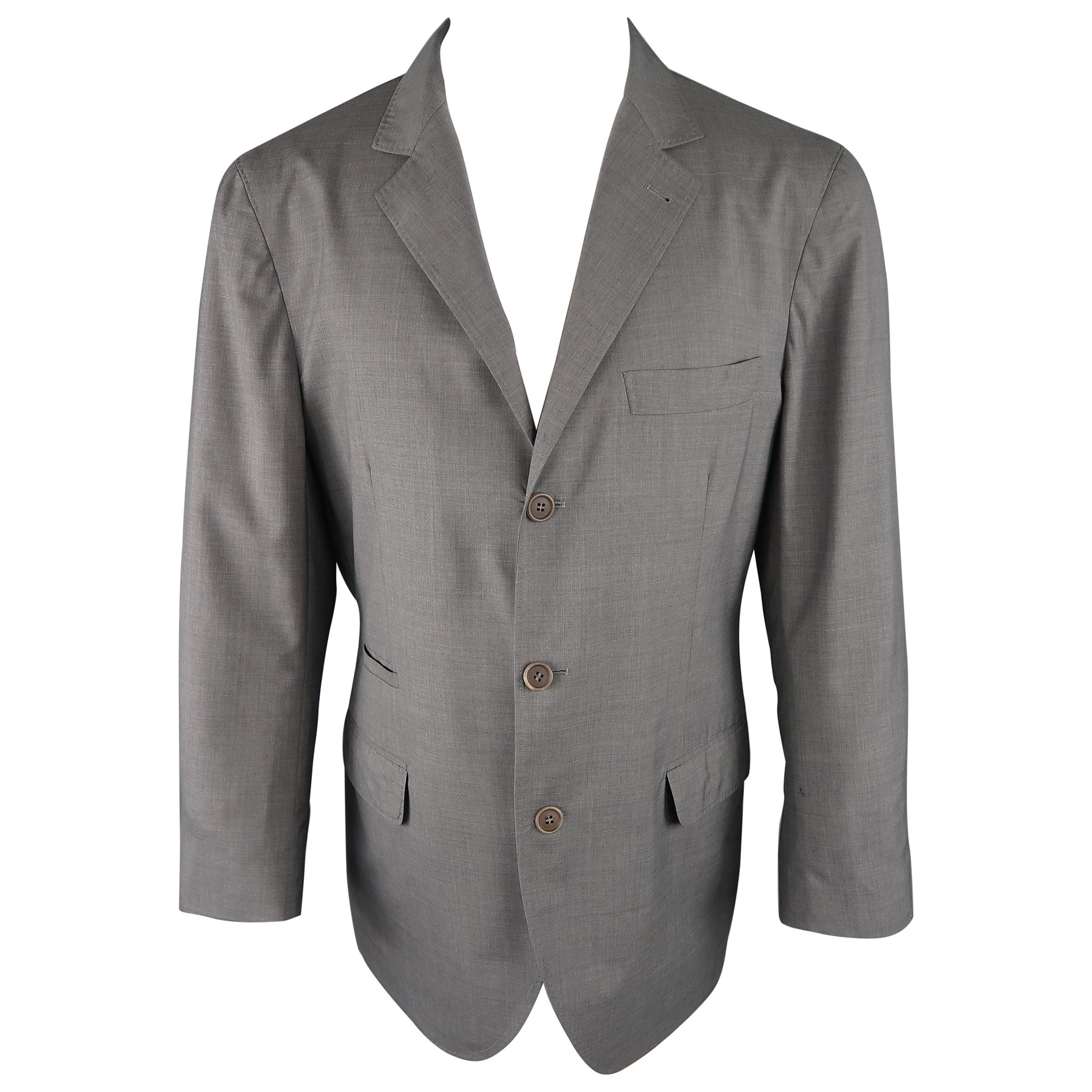 BRUNELLO CUCINELLI 42 Grey Wool / Silk Notch Lapel Sport Coat / Jacket