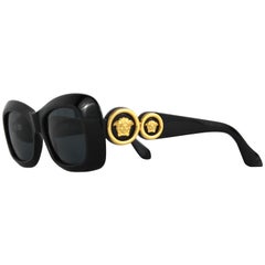 Vintage Gianni Versace Black Double Medusa Sunglasses, 1998, Mod. 417 Col. 852