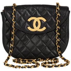 1990s Chanel Black Quilted Lambskin Vintage XL Classic Single Flap Bag