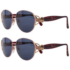 A Pair of 1980s Vintage Yves Saint Laurent Red Turtoise Sunglasses 