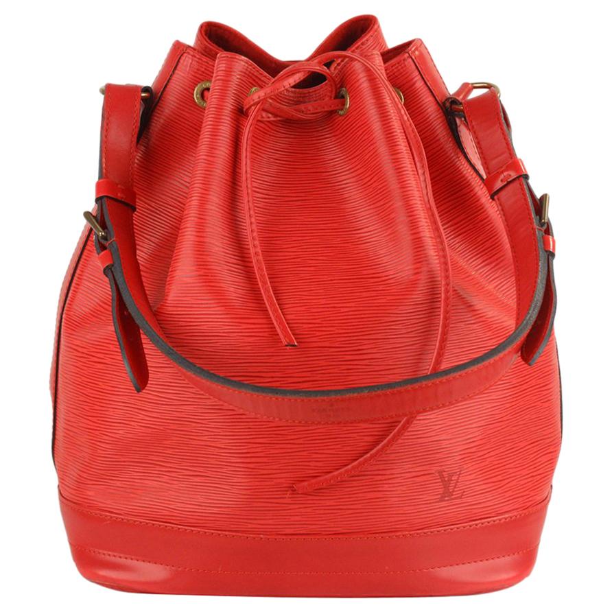 Louis Vuitton Vintage Red Epi Leather Noé Shoulder Bag