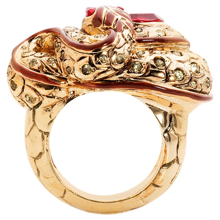 Versace Vintage Cocktail Ring With Crystals For Sale at 1stDibs | vintage cocktail  rings, versace snake ring, vintage versace ring