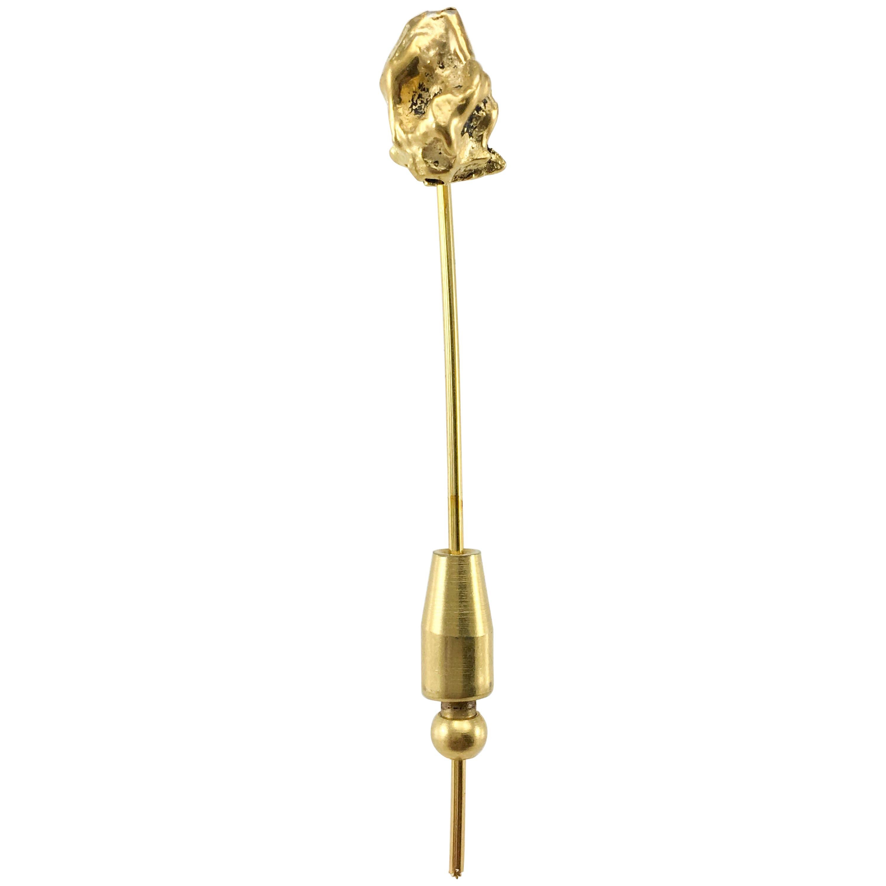 1970's Chanel Gold-Plated 'Gold Nugget' Pin For Sale
