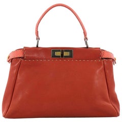Fendi Selleria Peekaboo Handbag Leather Regular