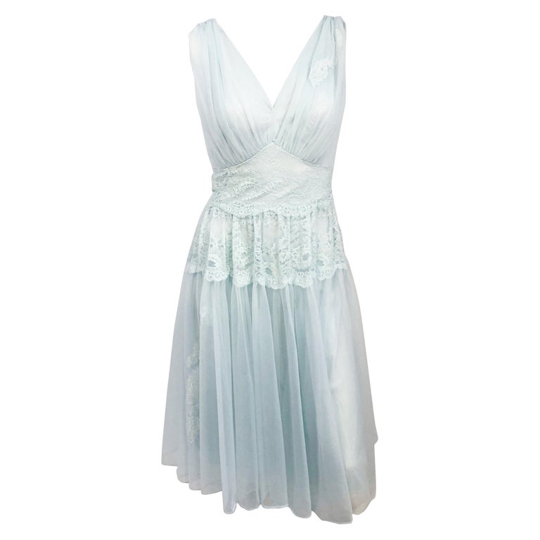1960s Powder Blue Nightie For Sale at 1stdibs