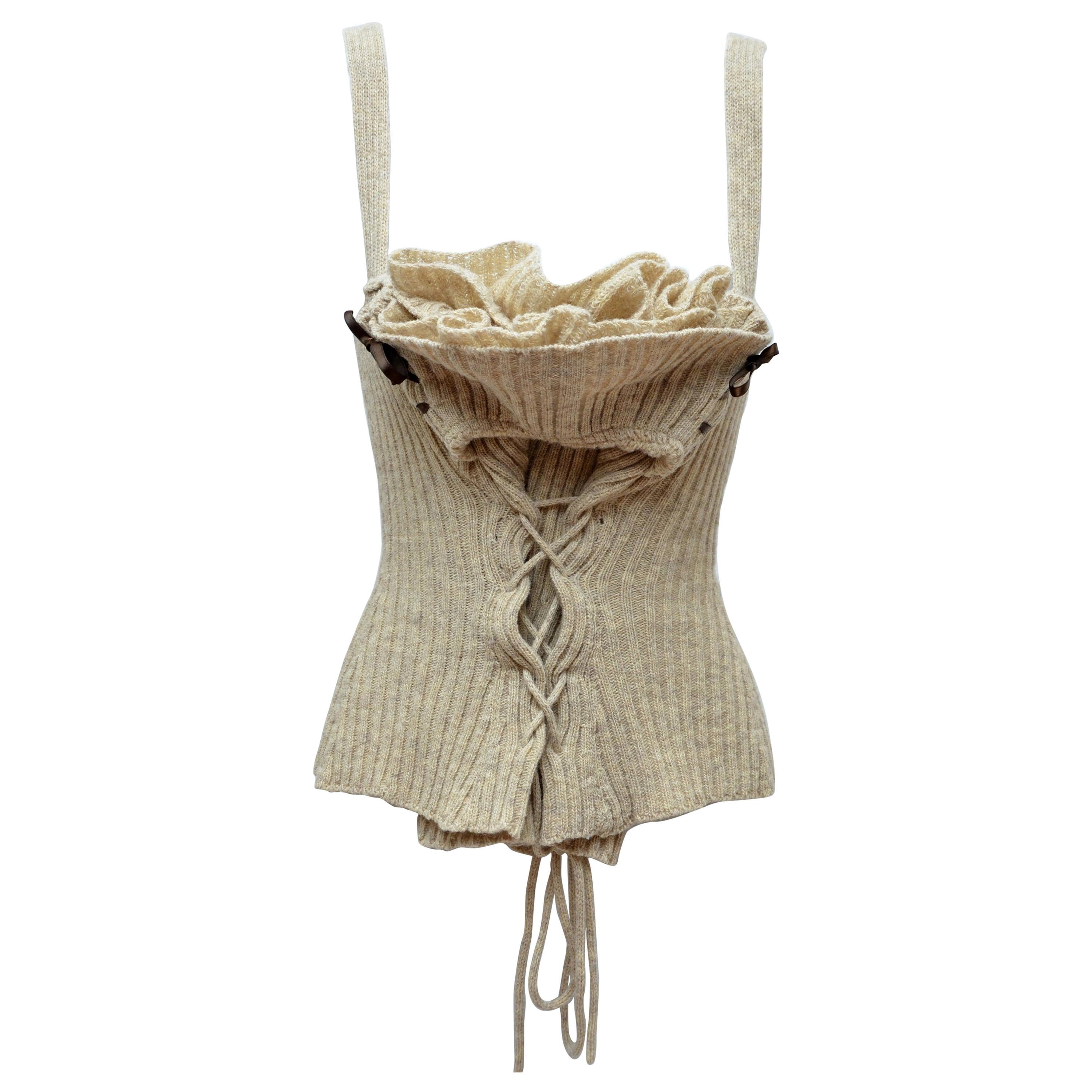 Tao Comme Des Garcons 2006 Wool Knitted Corset Top S at 1stDibs 