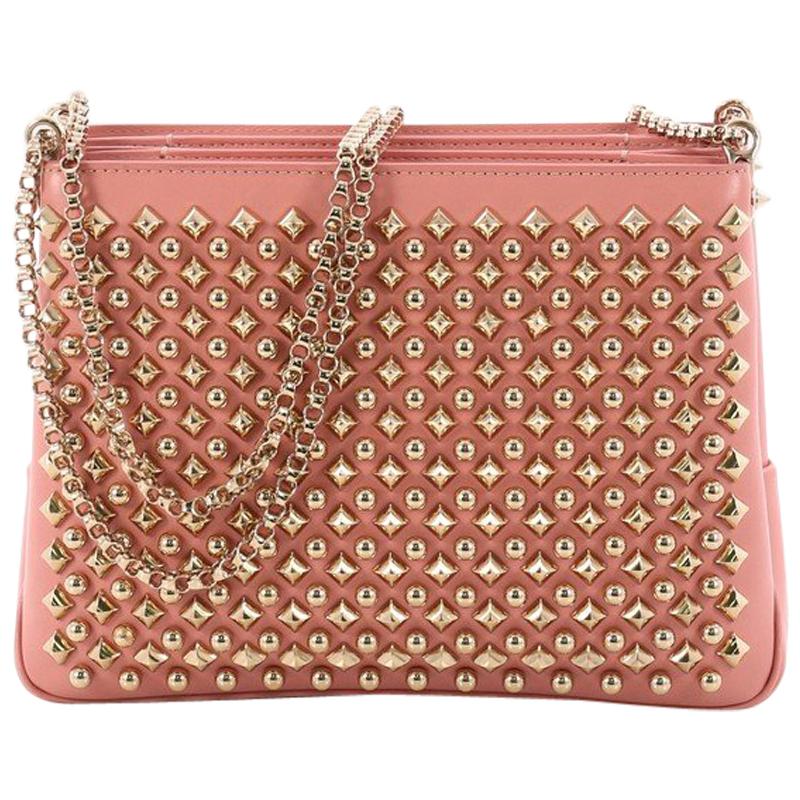 Christian Louboutin Triloubi Chain Bag Spiked Leather Small