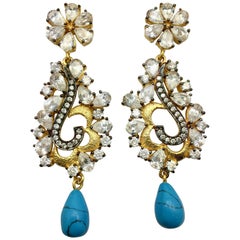 Turquoise Crystal Capri Earrings 