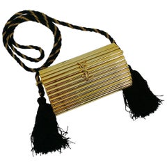 Yves Saint Laurent YSL Vintage Gold Tassel Minaudiere