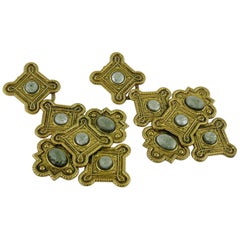 Zoe Coste Boucles d'oreilles pendantes vintage d'inspiration byzantine massive