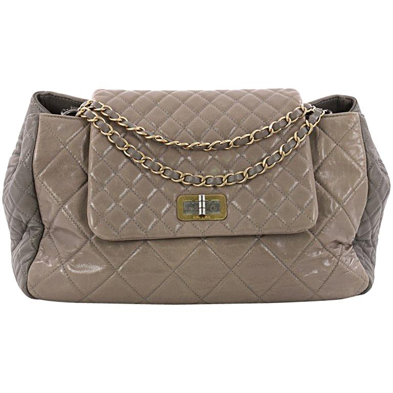 Chanel East West Mademoiselle Lock Tote Quilted Glazed Calfskin Large ...