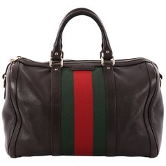 Gucci Vintage Web Boston Bag Leather Medium