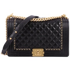 Chanel Jacket Boy Flap Bag Quilted Aged Calfskin New Medium