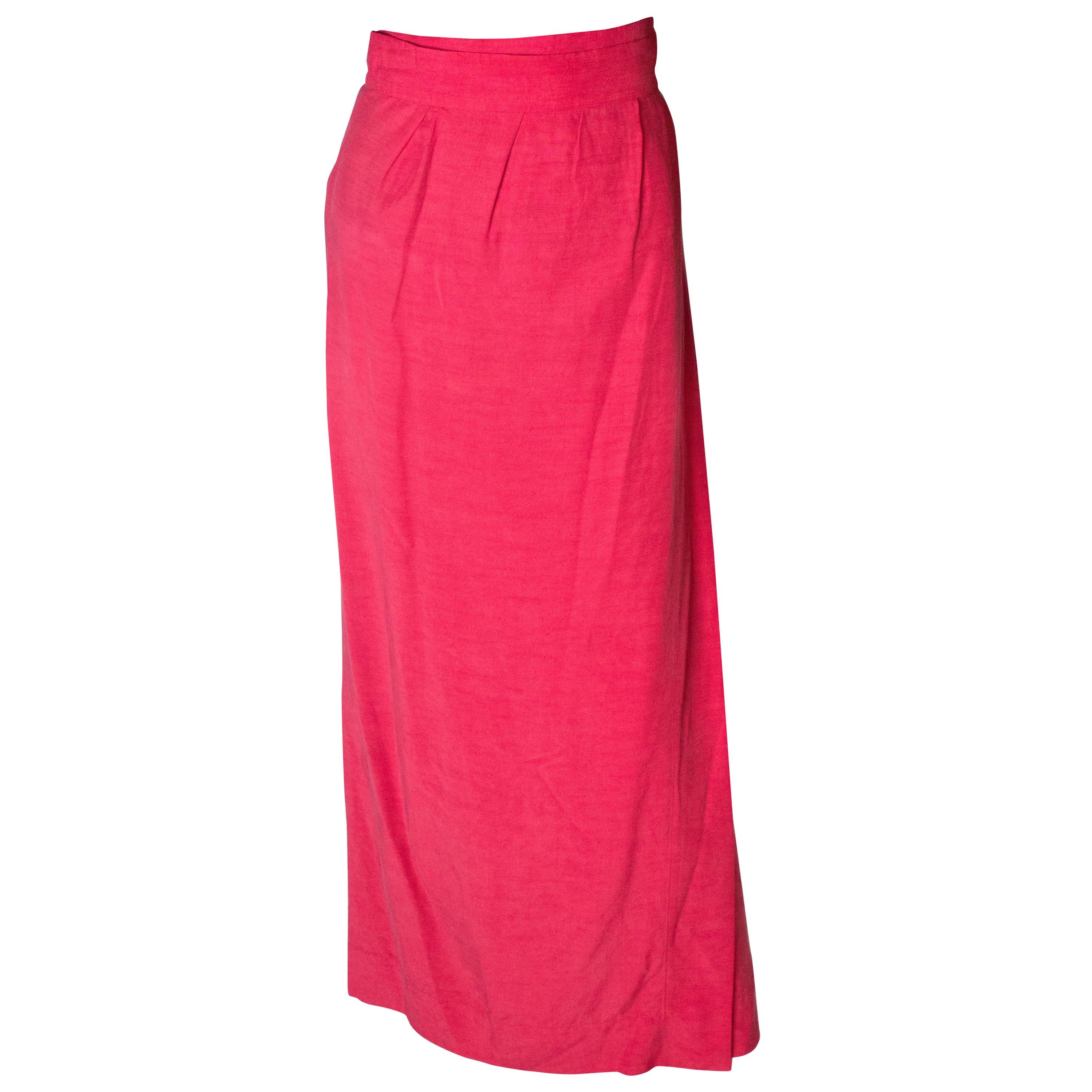 Vintage Yves Saint Laurent Rive Gauche Raspberry Pink Skirt