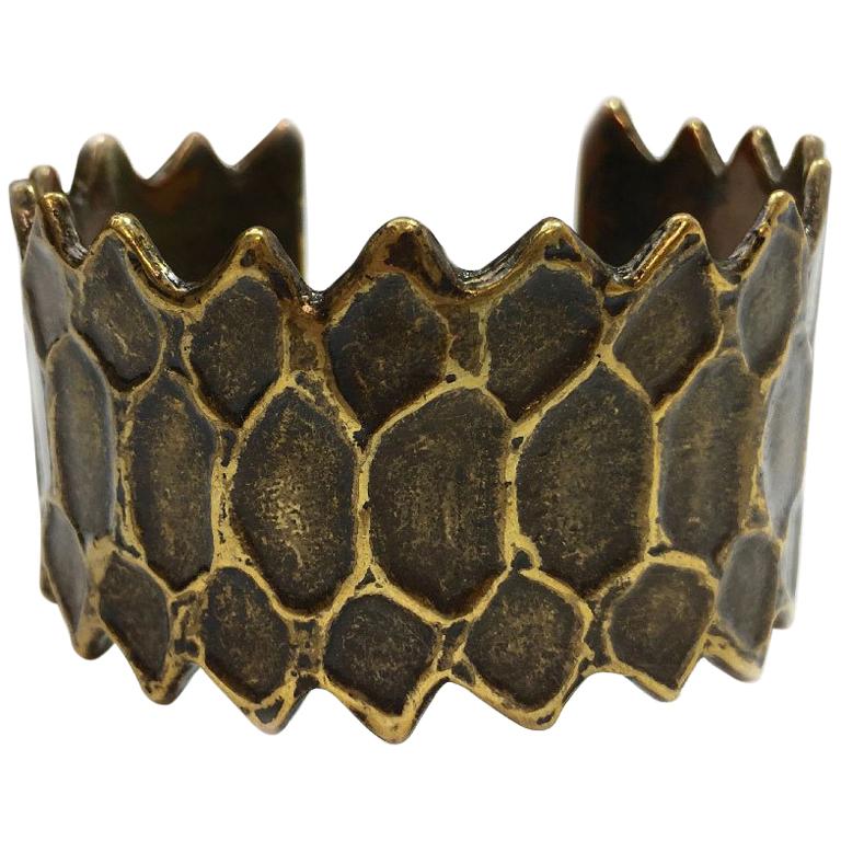 YSL’s Vintage Cuff Bronze Coloring Metal For Sale