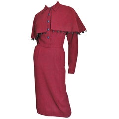1950s Dress with Detachable Cape