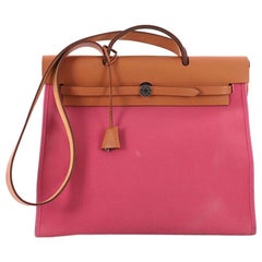 Hermes Herbag Zip Leather and Toile 39