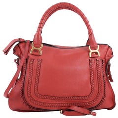 Chloe Marcie Braided Satchel Leather Large